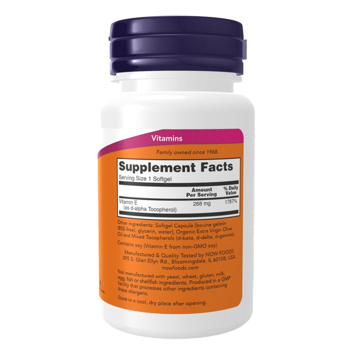 Now E-400 Vitamin E 400IU Antioxidant Softgel For Immune & Heart Support, Pack of 50's - Easy Pharmacy LLC