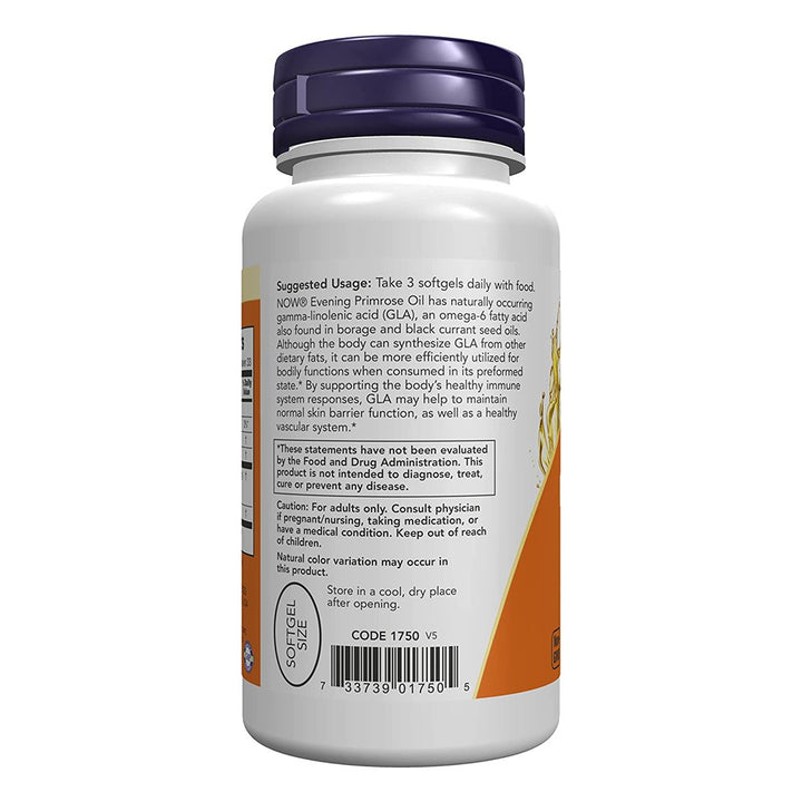 Now Evening Primrose Oil 500mg Softgels For Women's Skin Health & Immune Support, Pack of 100's - Easy Pharmacy LLC