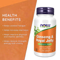 Now Ginseng and Royal Jelly Adaptogenic Capsules With Licorice For Wellness Support, Pack of 90's