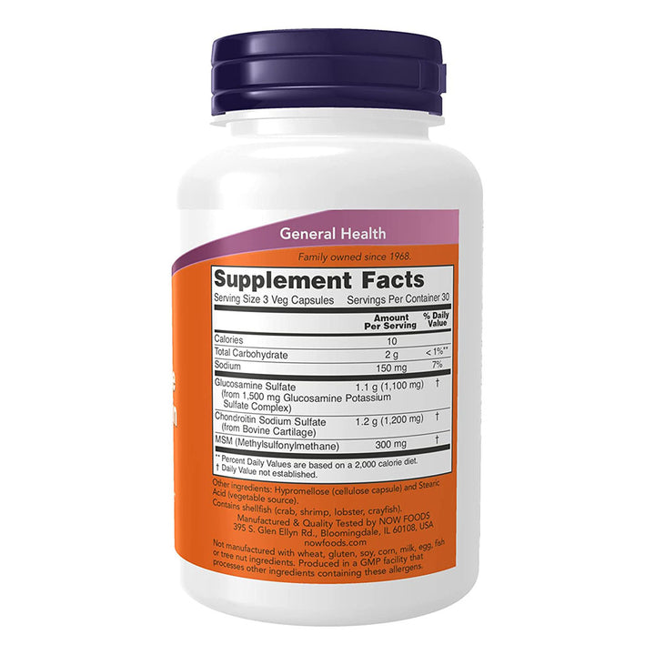 Now Glucosamine & Chondroitin With MSM Capsules For Joint Health, Pack of 90's - Easy Pharmacy LLC