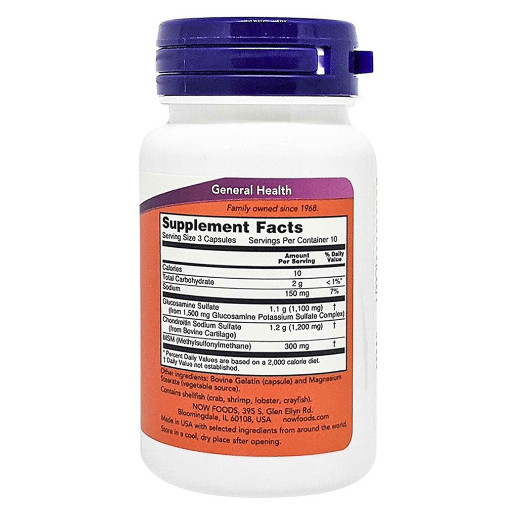 Now Glucosamine & Chondroitin With MSM Capsules For Joint Health, Pack of 30's - Easy Pharmacy LLC