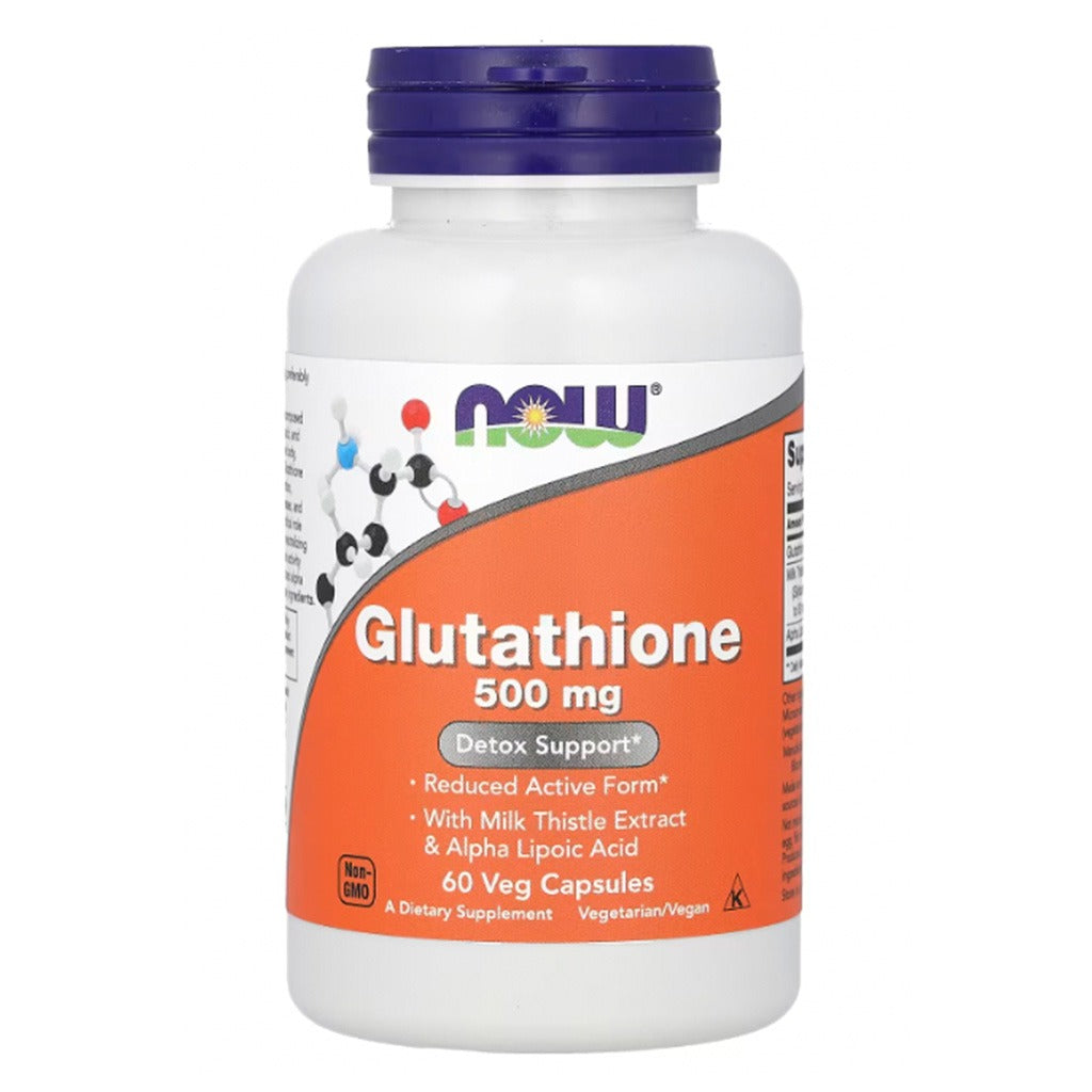 Now Glutathione 500mg Capsules With Milk Thistle Extract & Alpha Lipoic Acid For Antioxidant Support, Pack of 60's - Easy Pharmacy LLC