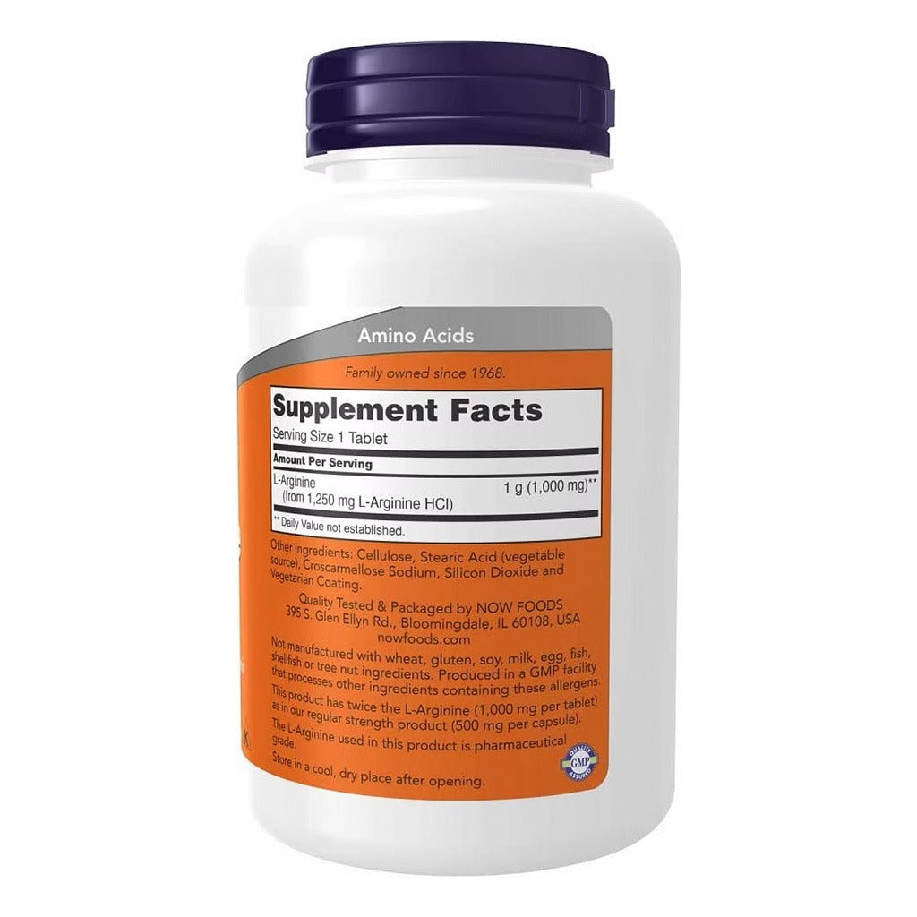 Now Double Strength L- Arginine 1000mg Tablets For Vascular Support, Pack of 120's - Easy Pharmacy LLC