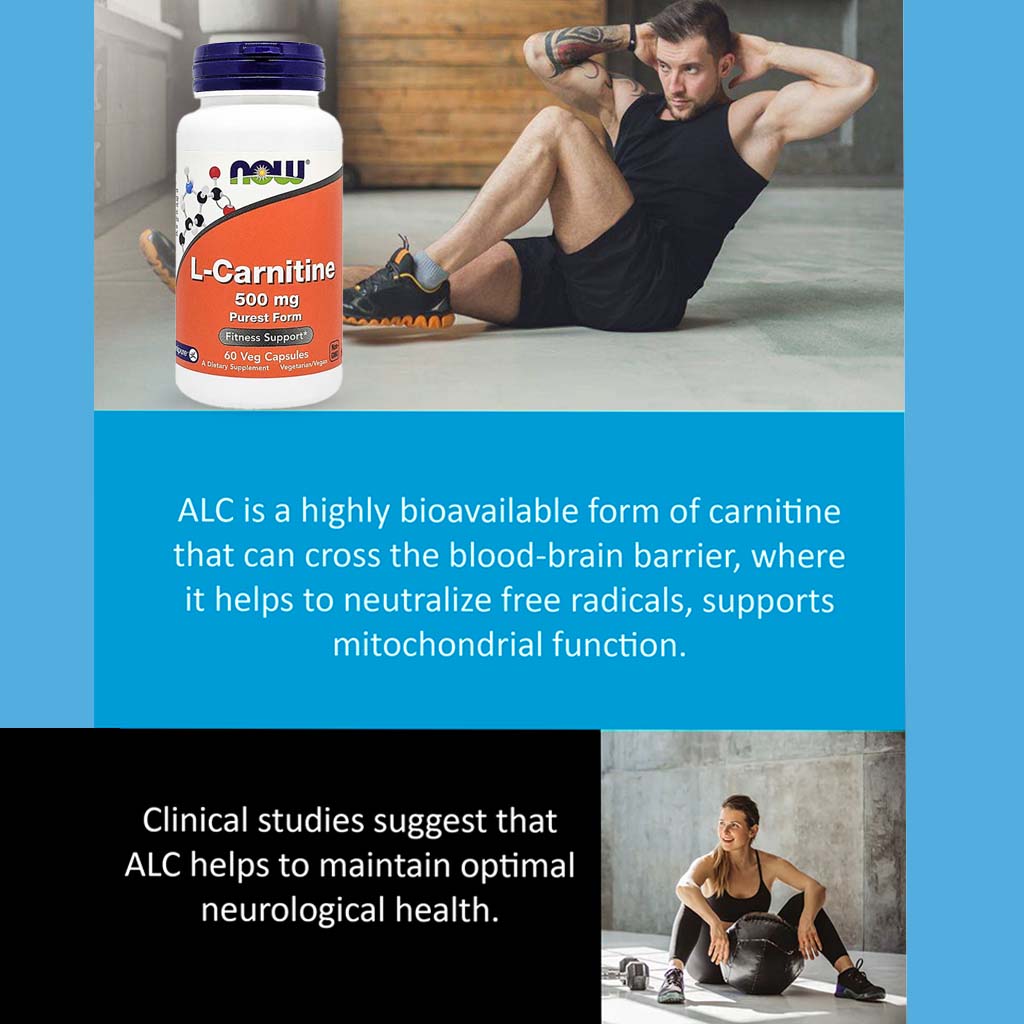 Now L-Carnitine 500mg Vegetarian Capsules For Fitness Support, Pack of 60's - Easy Pharmacy LLC