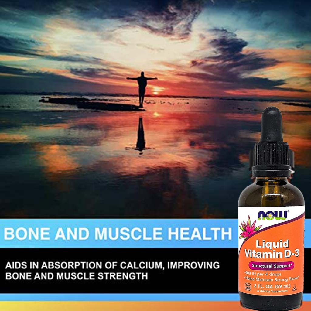 Now Liquid Vitamin D3 Drops 400 IU Drops For Strong Bones 60ml - Easy Pharmacy LLC