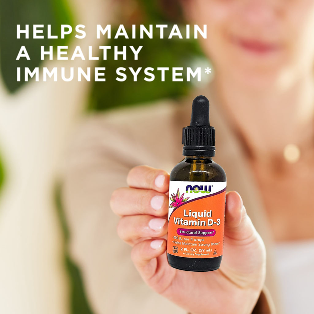 Now Liquid Vitamin D3 Drops 400 IU Drops For Strong Bones 60ml - Easy Pharmacy LLC