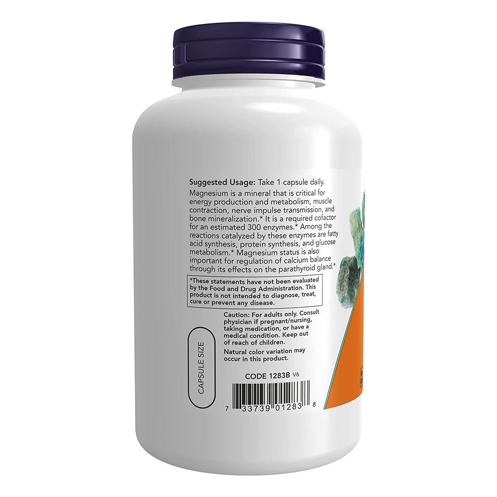 Now Magnesium 400mg Capsules For Energy Production & Nervous System Support, Pack of 180's - Easy Pharmacy LLC