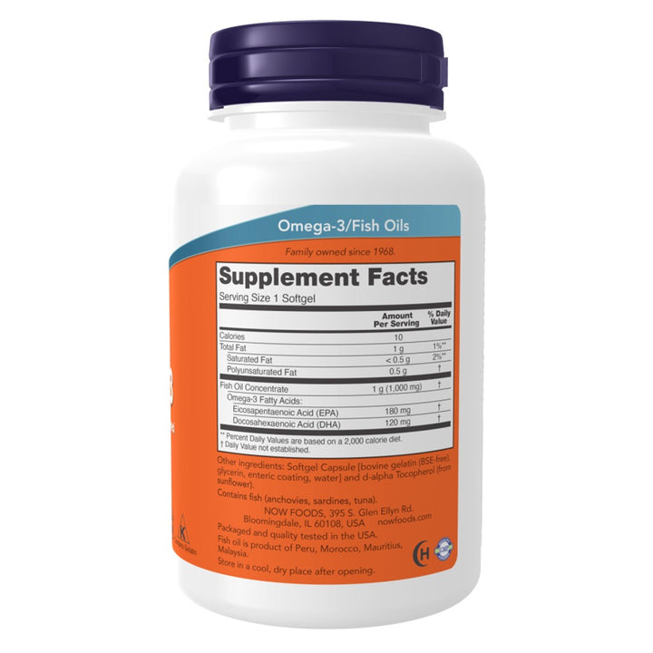 Now Omega 3 1000mg Fish Oil Supplement Softgels, Pack of 90's - Easy Pharmacy LLC
