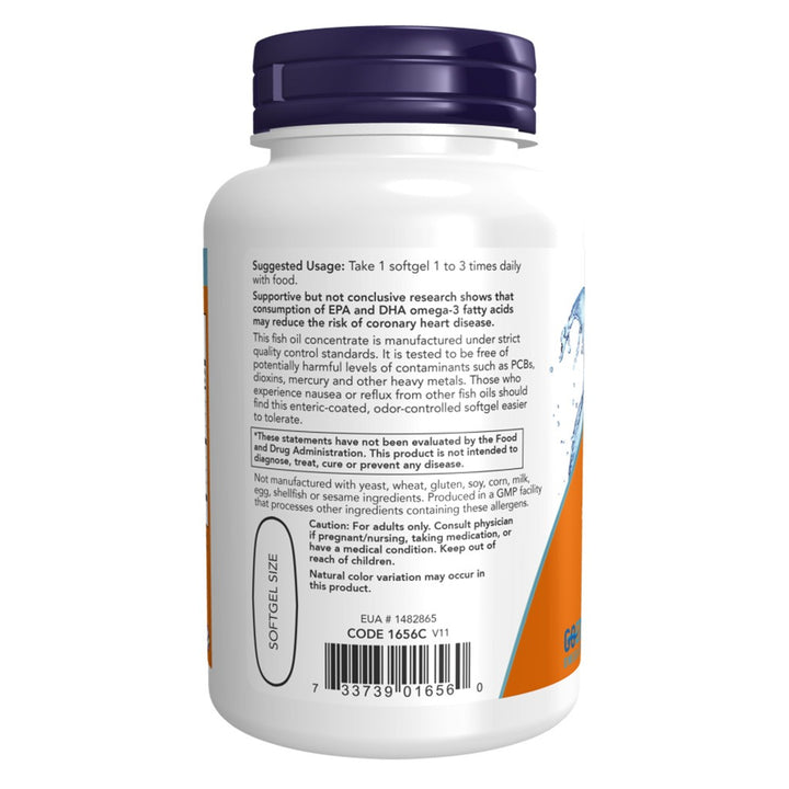 Now Omega 3 1000mg Fish Oil Supplement Softgels, Pack of 90's - Easy Pharmacy LLC