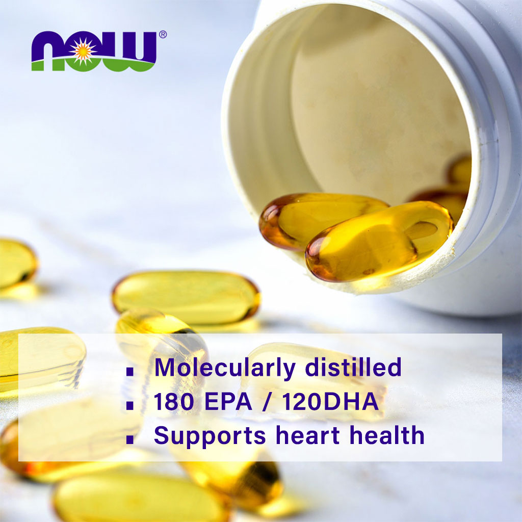 Now Omega 3 1000mg Fish Oil Supplement Softgels, Pack of 90's - Easy Pharmacy LLC