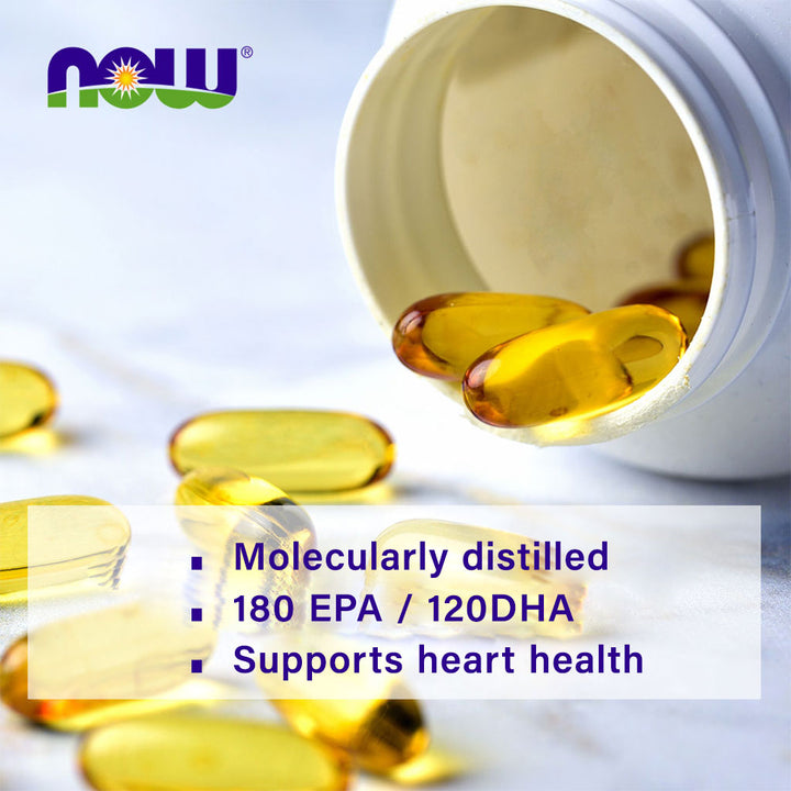 Now Omega 3 1000mg Fish Oil Supplement Softgels, Pack of 90's - Easy Pharmacy LLC