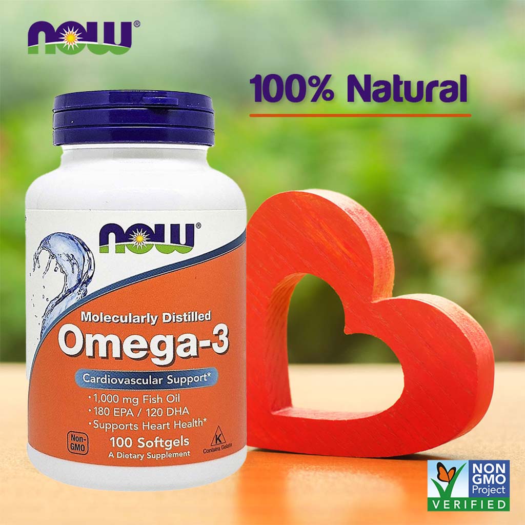 Now Omega 3 1000mg 180 EPA / 120 DHA Fish Oil Supplement Softgels, Pack of 100's - Easy Pharmacy LLC