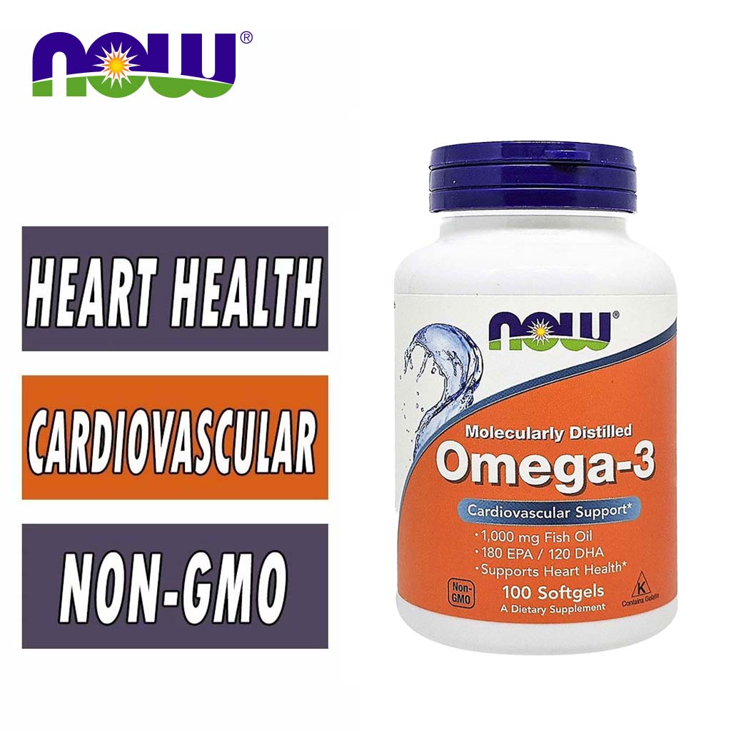 Now Omega 3 1000mg 180 EPA / 120 DHA Fish Oil Supplement Softgels, Pack of 100's - Easy Pharmacy LLC