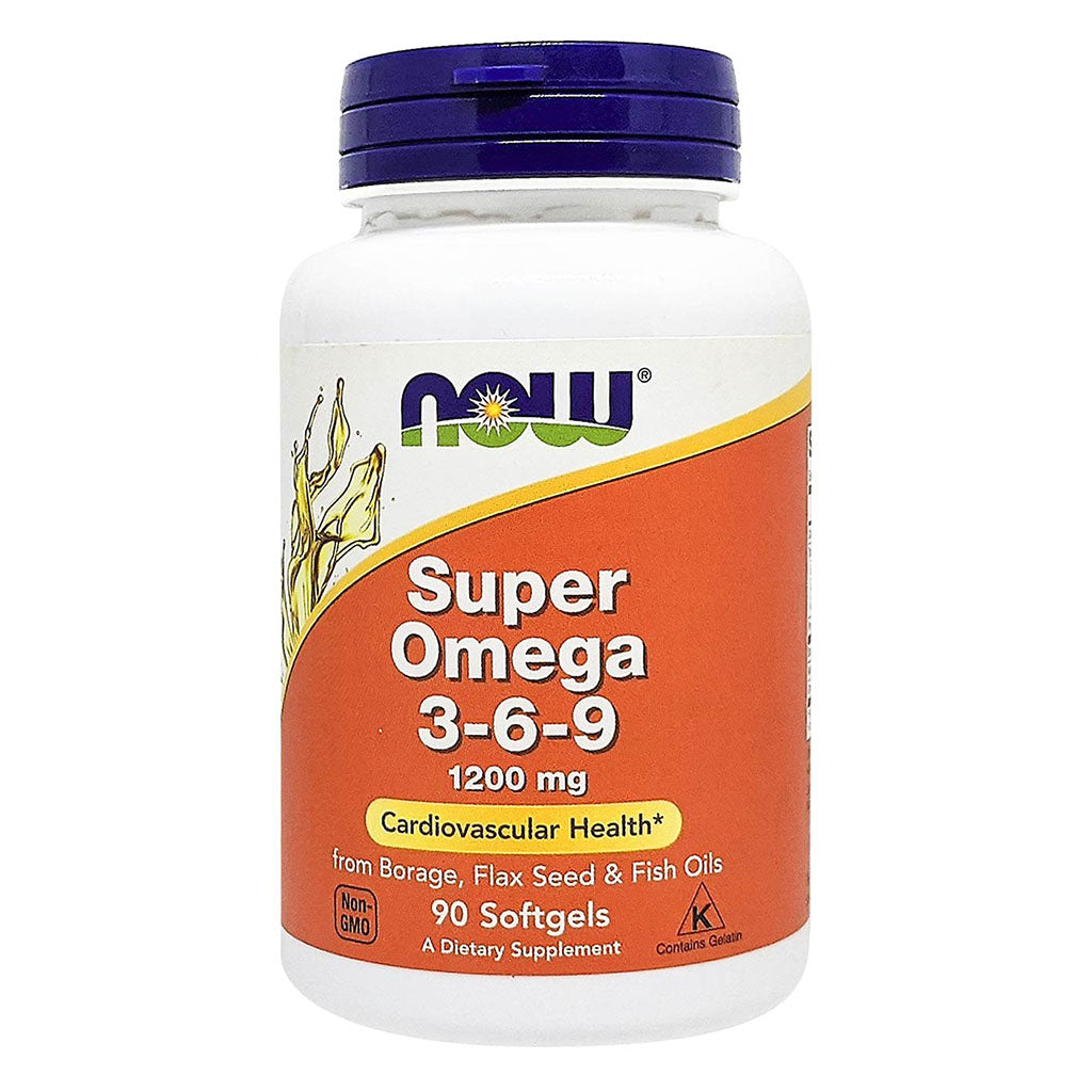 Now Super Omega 3 6 9 Flaxseed Oil, Borage Seed Oil, Fish Oil Supplement Softgels, Pack of 90's - Easy Pharmacy LLC