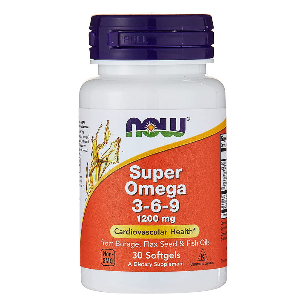 Now Super Omega 3 6 9 Flaxseed Oil, Borage Seed Oil, Fish Oil Supplement Softgels, Pack of 30's - Easy Pharmacy LLC