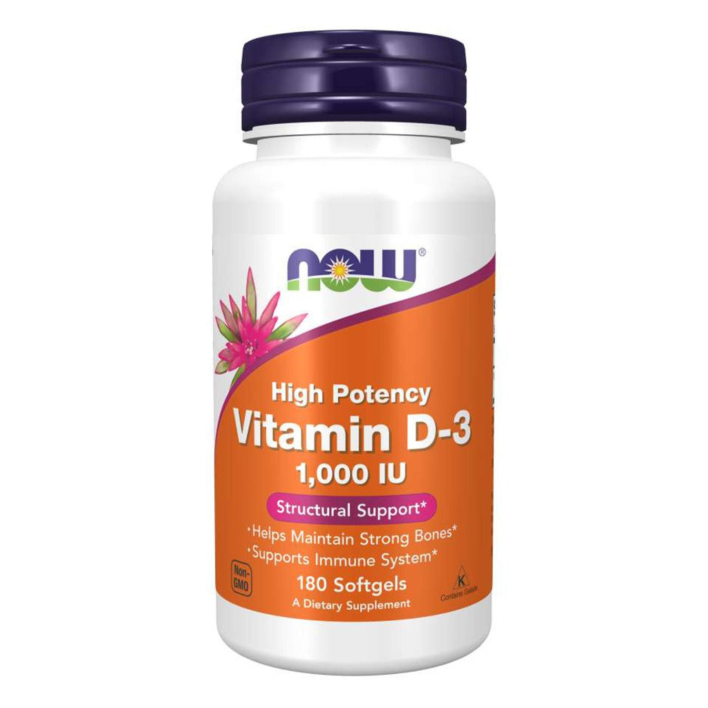 Now High Potency Vitamin D3 1000IU Softgels For Strong Bones & Immune Support, Pack of 180's - Easy Pharmacy LLC