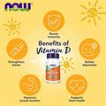 Now High Potency Vitamin D3 1000IU Softgels For Strong Bones & Immune Support, Pack of 180's