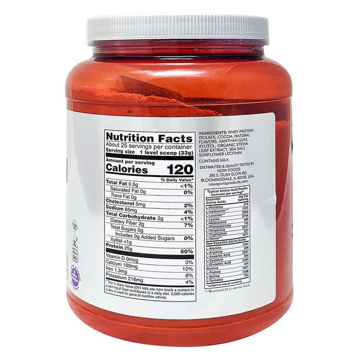 Now Sports Whey Protein Powder With BCAA's & Added Glutamine, Chocolate 2lbs. - Easy Pharmacy LLC