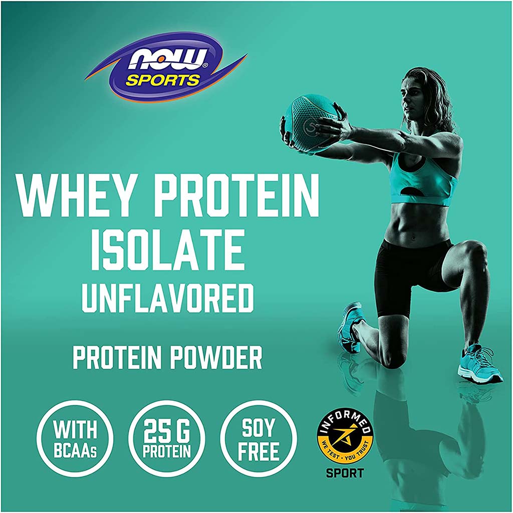 Now Whey Protein Isolate Protein Powder Unflavoured With BCAAs 1.2lbs - Easy Pharmacy LLC