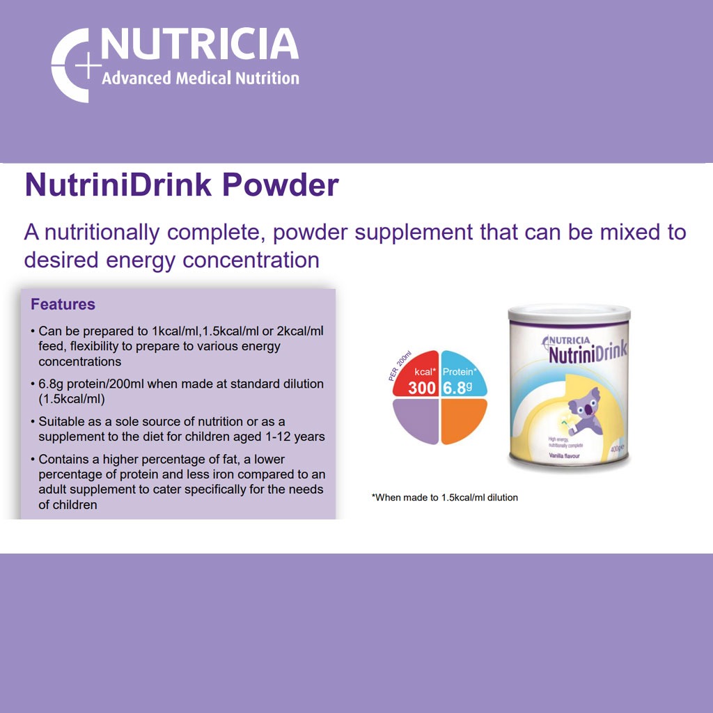 Nutricia NutriniDrink Children's Milk Special Formula For 12+ Months Vanilla Flavour 400g - Easy Pharmacy LLC