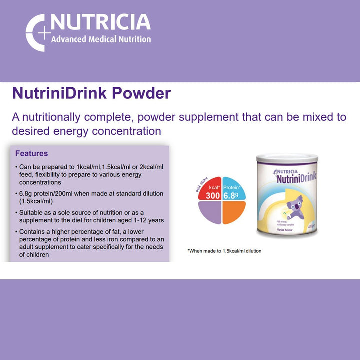 Nutricia NutriniDrink Children's Milk Special Formula For 12+ Months Vanilla Flavour 400g - Easy Pharmacy LLC
