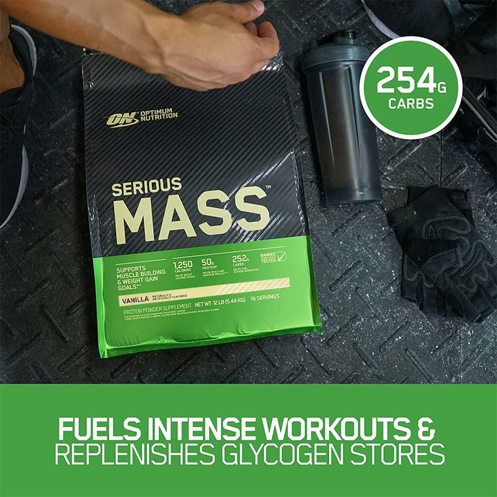 Optimum Nutrition Serious Mass Vanilla Protein Powder 12lb - Easy Pharmacy LLC