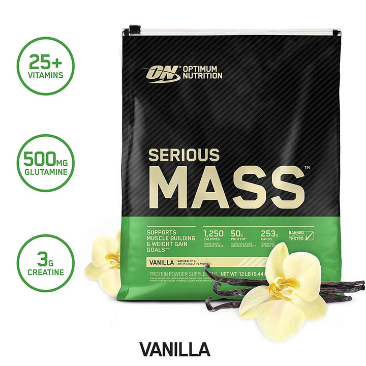 Optimum Nutrition Serious Mass Vanilla Protein Powder 12lb - Easy Pharmacy LLC