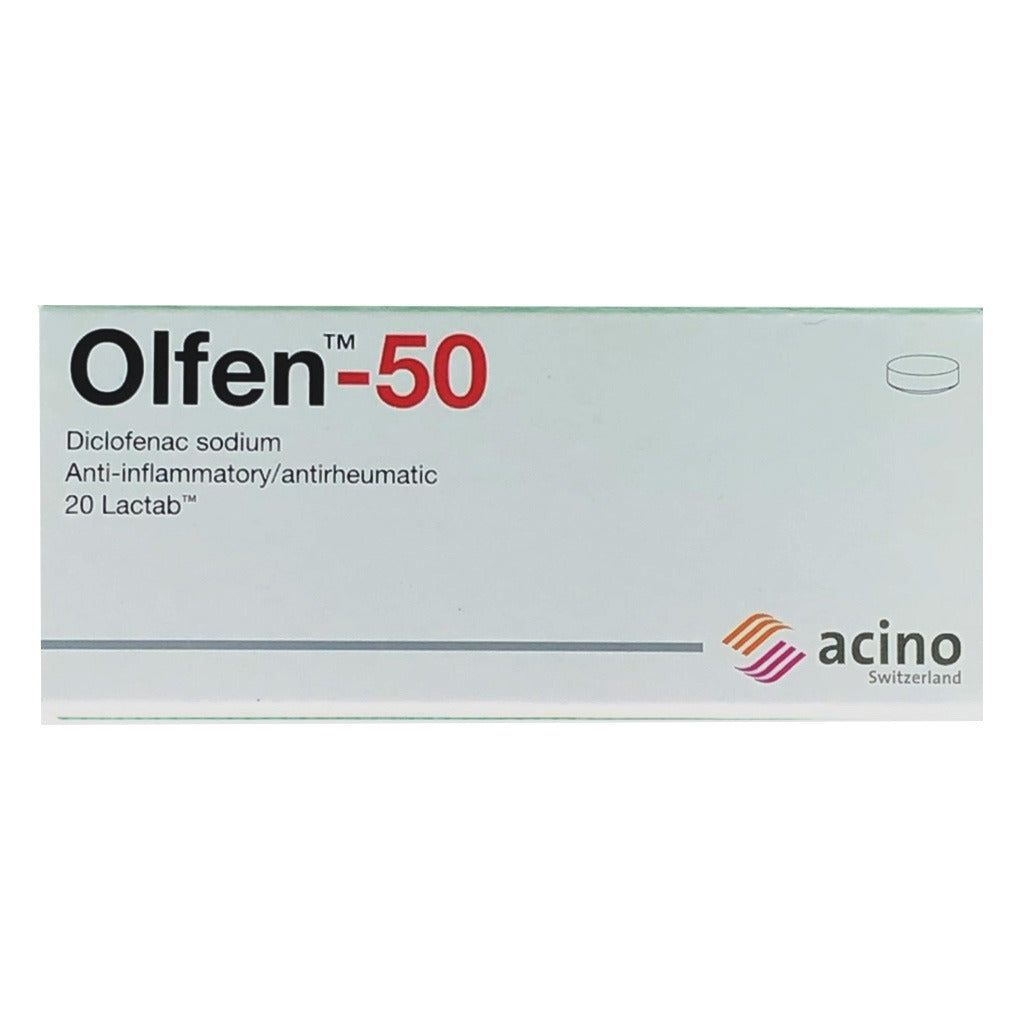 Olfen 50mg Lactabs Film Coated Tablets For Pain Relief, Pack of 20's - Easy Pharmacy LLC