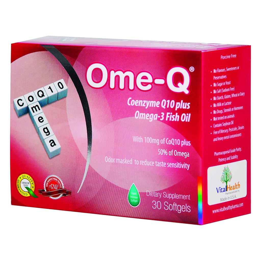 Vital Health Ome-Q 500mg Omega 3 + 100mg CoQ10 Fish Oil Supplement Softgels, Pack of 30's - Easy Pharmacy LLC