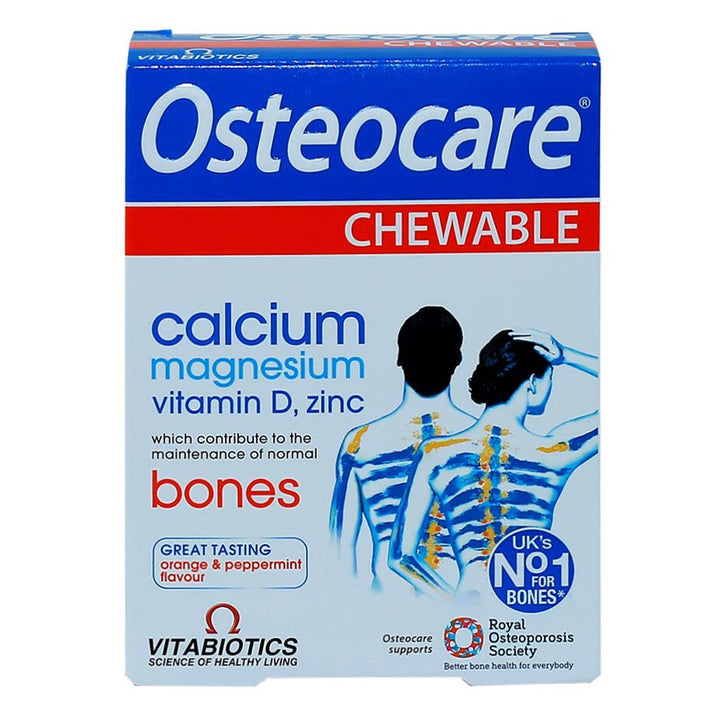 Vitabiotics Osteocare Chewable Calcium Tablets, Orange & Peppermint Flavored, For Healthy Bones, Pack of 30’s - Easy Pharmacy LLC