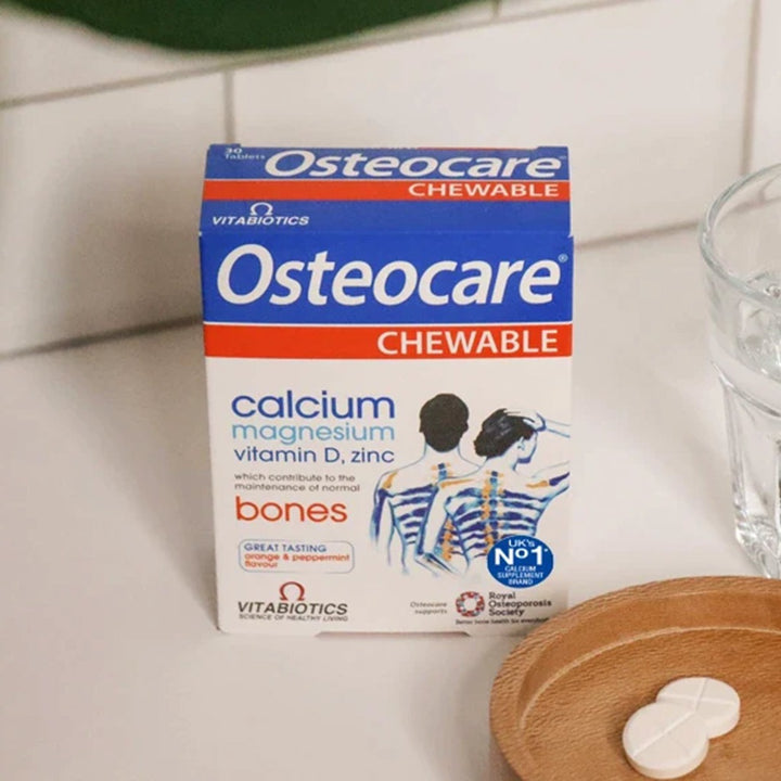 Vitabiotics Osteocare Chewable Calcium Tablets, Orange & Peppermint Flavored, For Healthy Bones, Pack of 30’s - Easy Pharmacy LLC