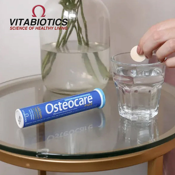 Vitabiotics Osteocare Fizz Effervescent Calcium Tablets, Orange Flavoured, For Healthy Bones, Pack of 20's - Easy Pharmacy LLC