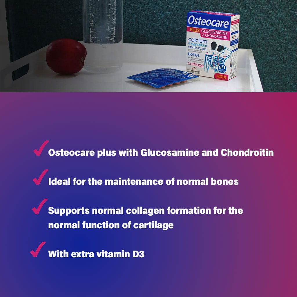 Vitabiotics Osteocare Plus Calcium Supplement Tablets With Glucosamine And Chondroitin, Pack of 60's - Easy Pharmacy LLC