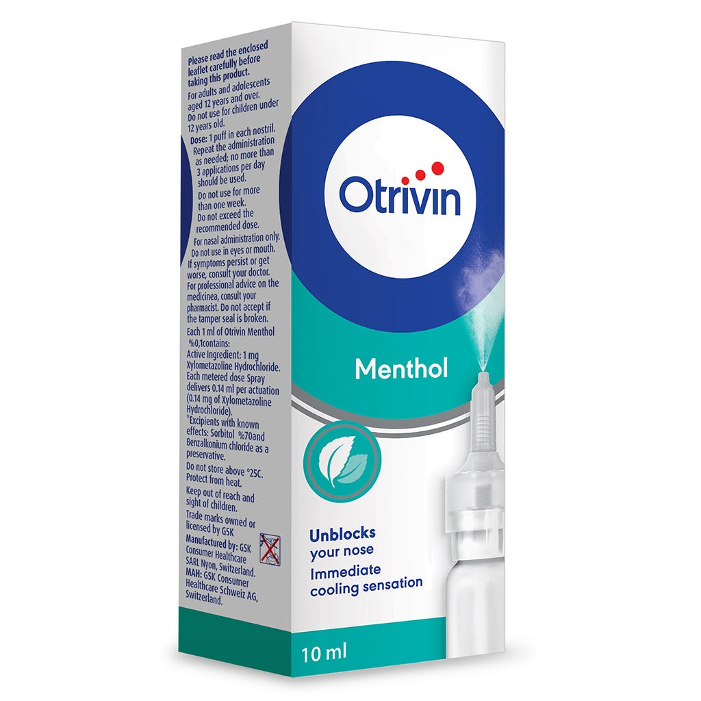Orivin 0.1% Menthol Nasal Spray 10 mL
