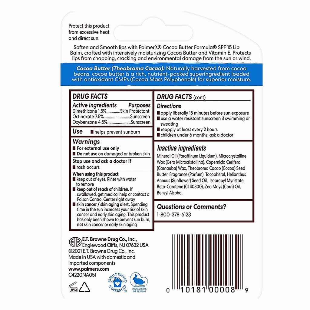 Palmer's SPF15 Original Lip Balm Cocoa Butter Formula - Easy Pharmacy LLC