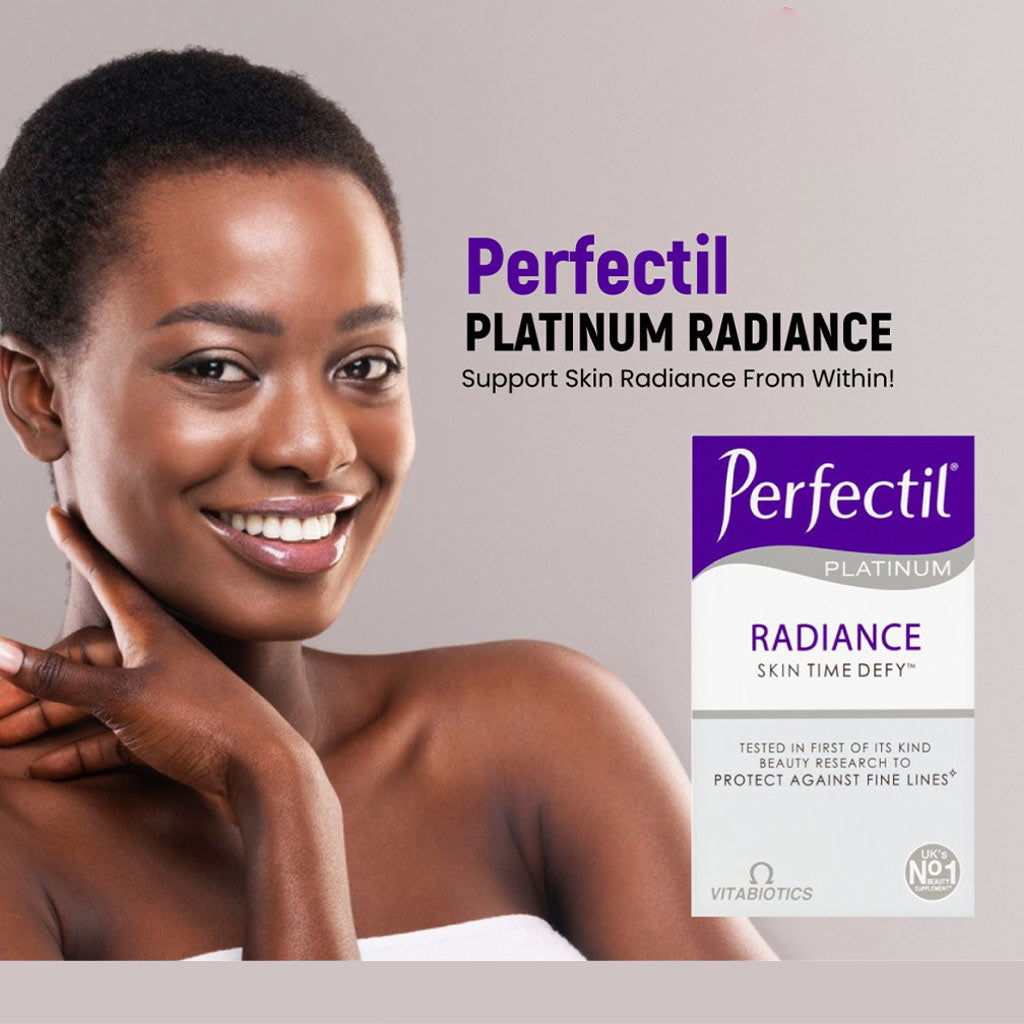 Vitabiotics Perfectil Platinum Radiance Beauty Supplement Tablets With Bio-Marine Collagen For Fine Lines Prevention, Pack of 60's - Easy Pharmacy LLC