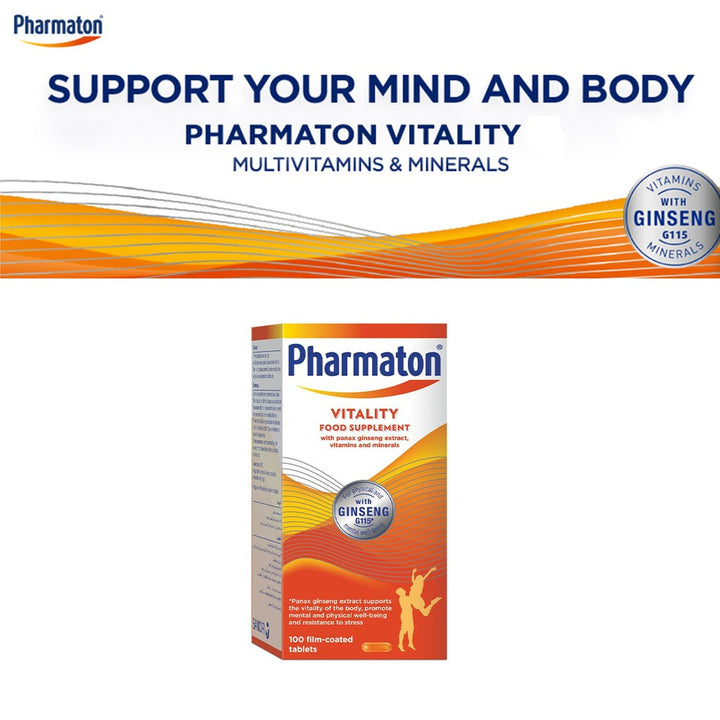 Pharmaton Vitality Multivitamins & Minerals Supplement Capsules with Ginseng, Pack of 100's - Easy Pharmacy LLC