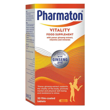 Pharmaton Vitality Multivitamins & Minerals Supplement Tablets with Ginseng, Pack of 30's