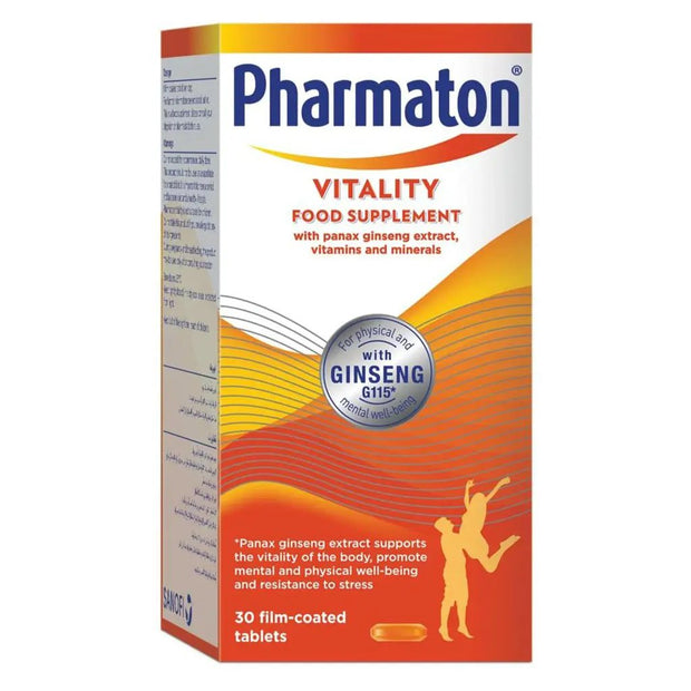 Pharmaton Vitality Multivitamins & Minerals Supplement Tablets with Ginseng, Pack of 30's