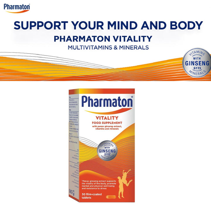 Pharmaton Vitality Multivitamins & Minerals Supplement Capsules with Ginseng, Pack of 30's - Easy Pharmacy LLC