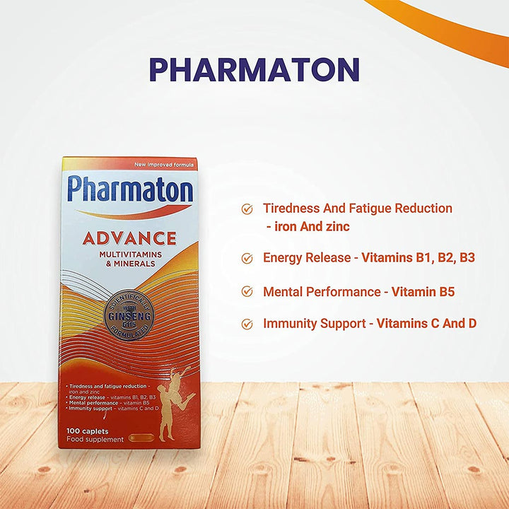 Pharmaton Vitality Multivitamins & Minerals Supplement Capsules with Ginseng, Pack of 30's - Easy Pharmacy LLC