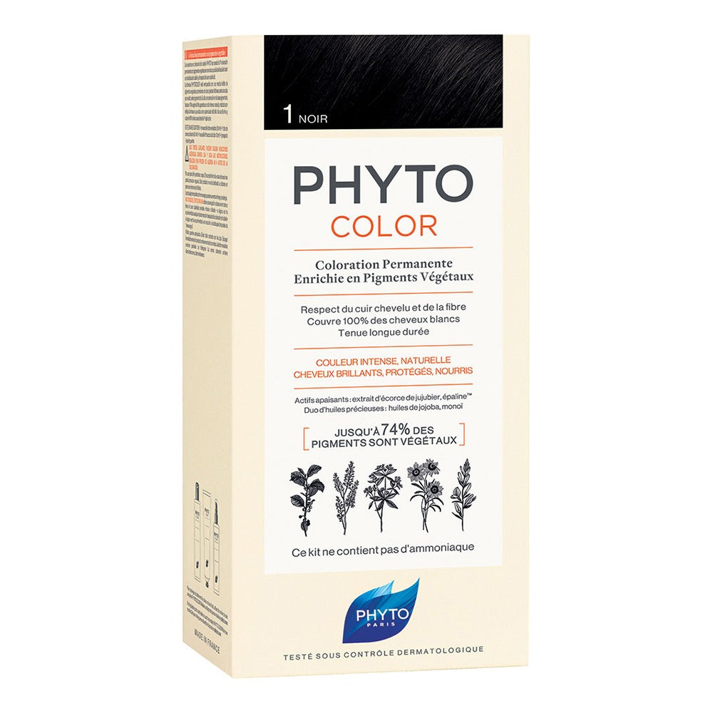 Phyto Phytocolor 1 Black Permanent Hair Color Kit - Easy Pharmacy LLC