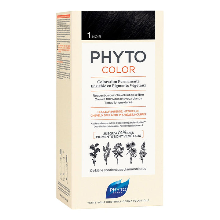 Phyto Phytocolor 1 Black Permanent Hair Color Kit - Easy Pharmacy LLC