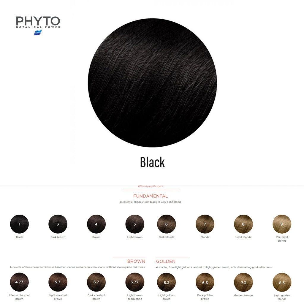 Phyto Phytocolor 1 Black Permanent Hair Color Kit - Easy Pharmacy LLC