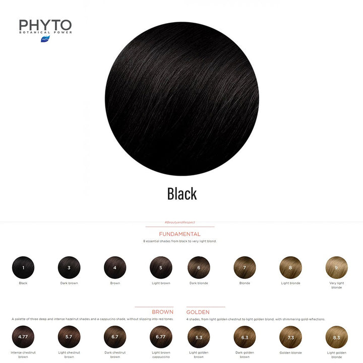 Phyto Phytocolor 1 Black Permanent Hair Color Kit - Easy Pharmacy LLC