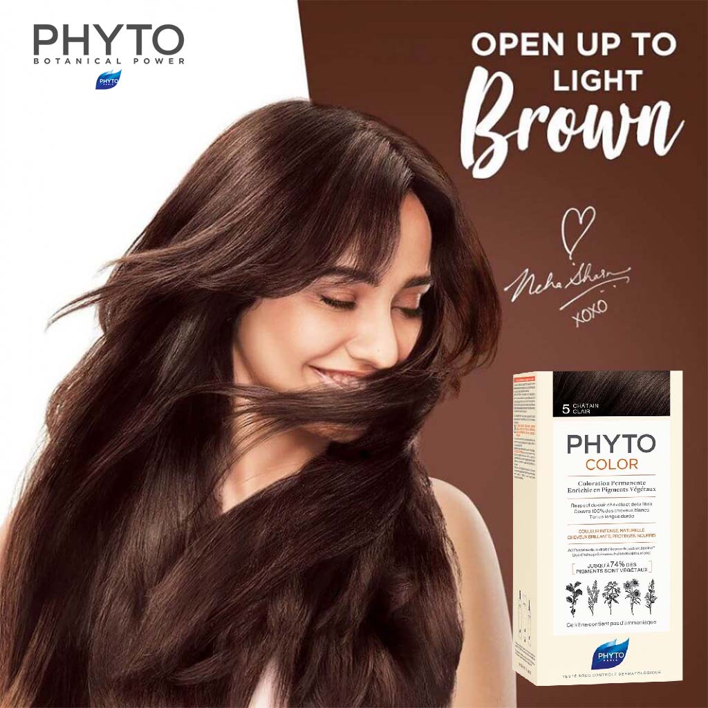 Phyto Phyto Color Permanent Hair Color Treatment Kit With Milk Developer & Colouring Cream, Shade 5 Light Brown - Easy Pharmacy LLC