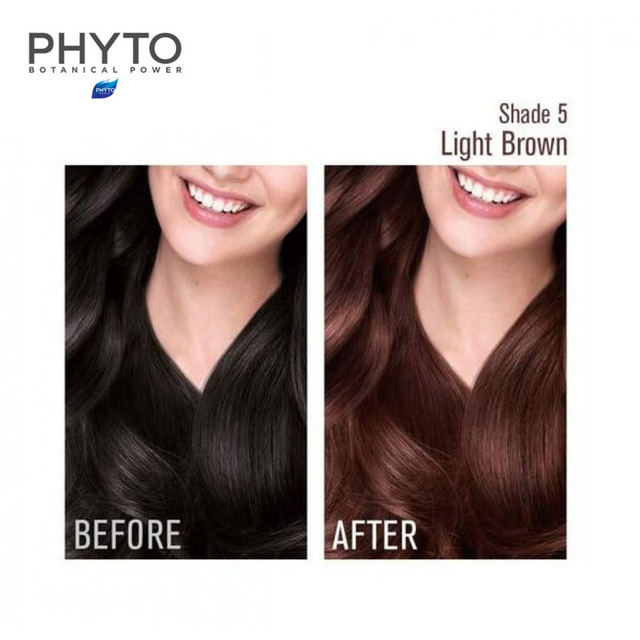 Phyto Phyto Color Permanent Hair Color Treatment Kit With Milk Developer & Colouring Cream, Shade 5 Light Brown - Easy Pharmacy LLC