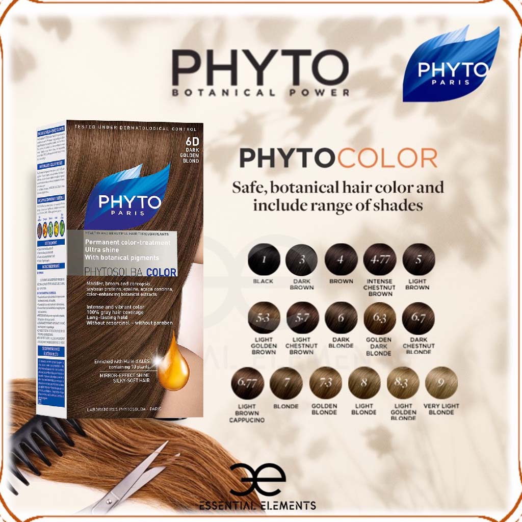 Phyto Phyto Color Permanent Hair Color Treatment Kit With Milk Developer & Colouring Cream, Shade 6D Dark Golden Blonde - Easy Pharmacy LLC