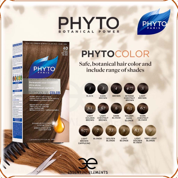 Phyto Phyto Color Permanent Hair Color Treatment Kit With Milk Developer & Colouring Cream, Shade 6D Dark Golden Blonde - Easy Pharmacy LLC