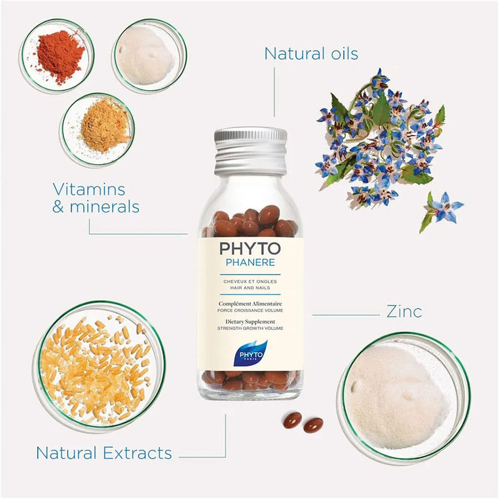 Phyto Phytophanere Hair & Nail Supplement Capsules, Pack of 120's - Easy Pharmacy LLC